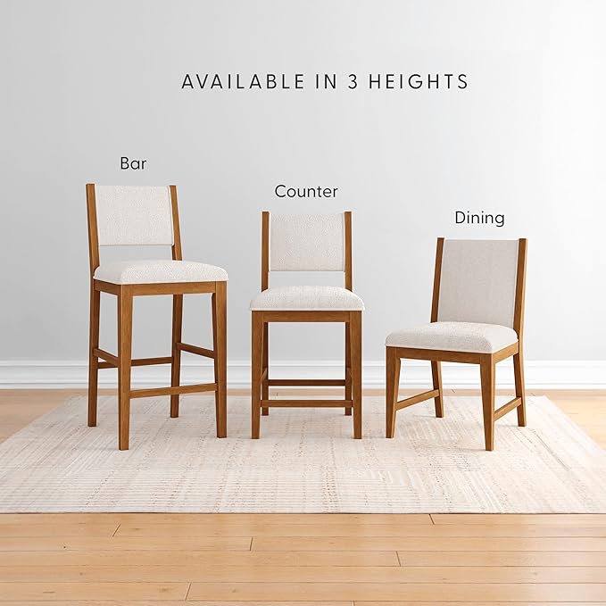 Plank+Beam Sereno Bar Stool, Sturdy Wood Modern Kitchen Bar Height Stool - Image 11