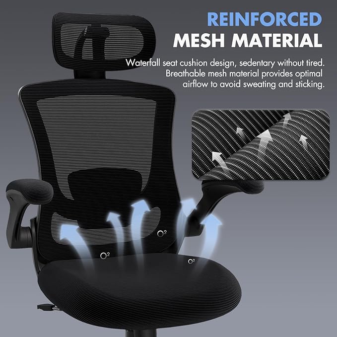 Ergonomic Office Chair with Adjustable Lumbar Support & Headrest – High Back - Image 6