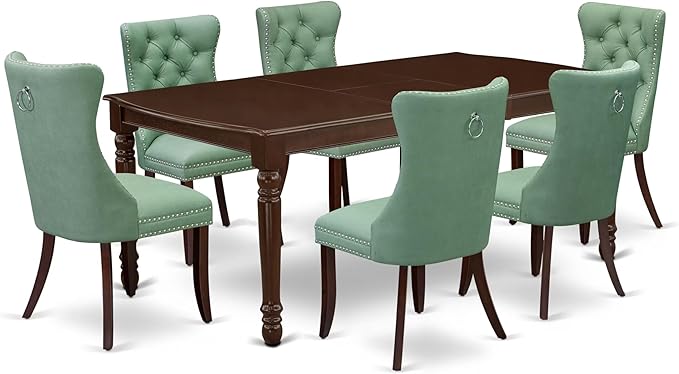 East West Furniture DODA7-MAH-22 7 Piece Dining Set Consists of a Rectangle by EastWestFurniture