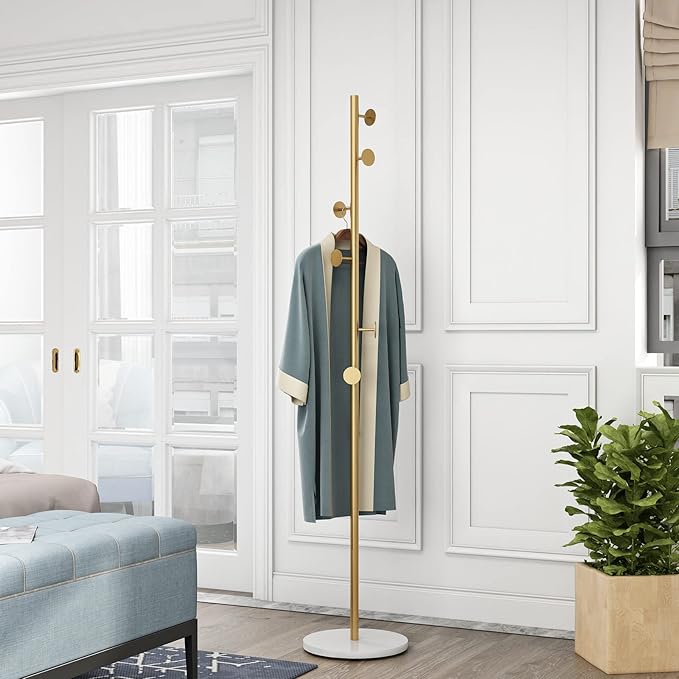 Gold Coat Racks, Metal Coat Rack Freestanding - Image 5