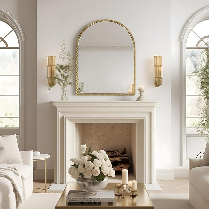 WallBeyond Gold Vintage Mirror for Vanity 28x36 Inch, Living Room - Image 3