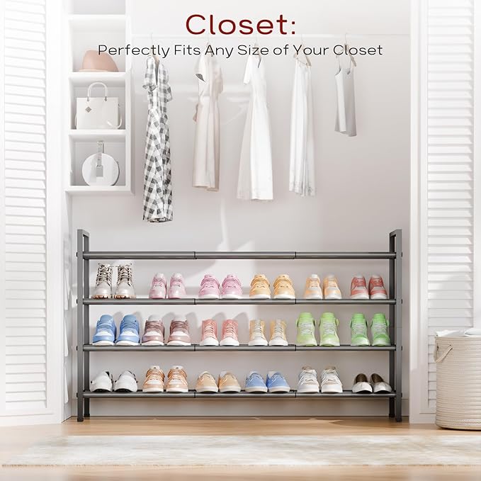 Bumusty 4-Tier Long Expandable Shoe Rack - Image 2