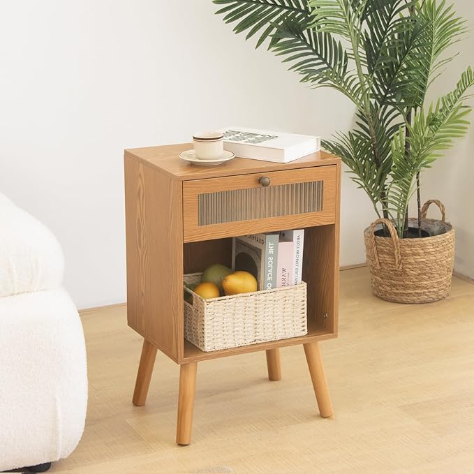 AWASEN Mid Century Nightstand, Bedside Table - Image 3