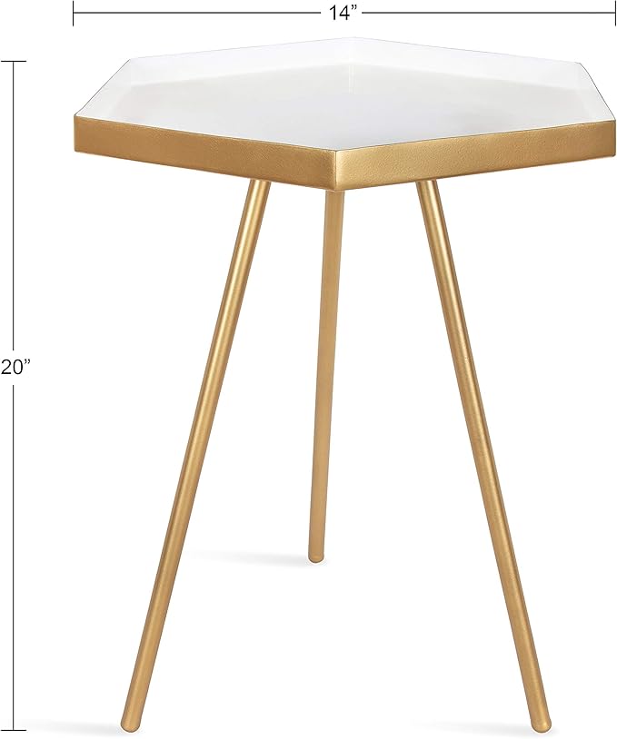 Kate and Laurel Kashvi Modern Hexagon Side Table, Contemporary Geometric Accent - Image 3