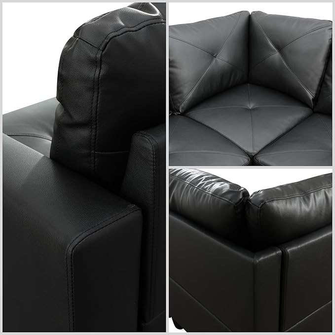 L Shaped Sectional Couches for Living Room, Modular 4 Seat Sofa - Image 5