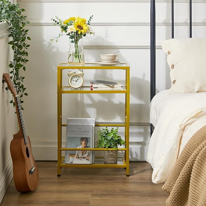 IBUYKE Glass End Table for Small Space, Narrow Side Tables - Image 2