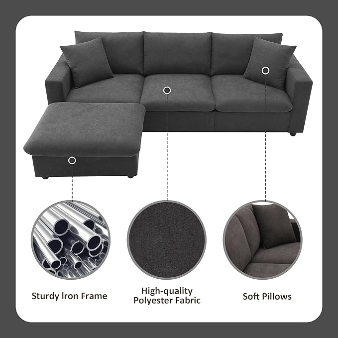 100" Modern Sectional Sofa - Image 6