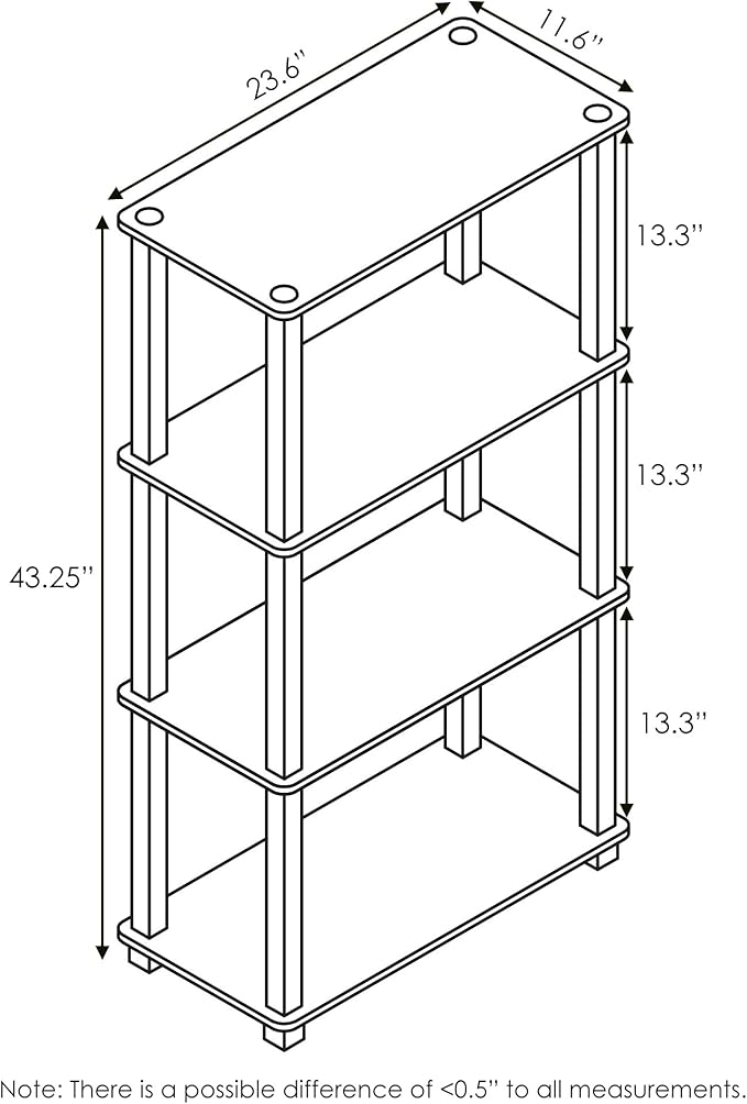Furinno Turn-N-Tube 4-Tier Multipurpose Shelf Display Rack, Square Tube - Image 3