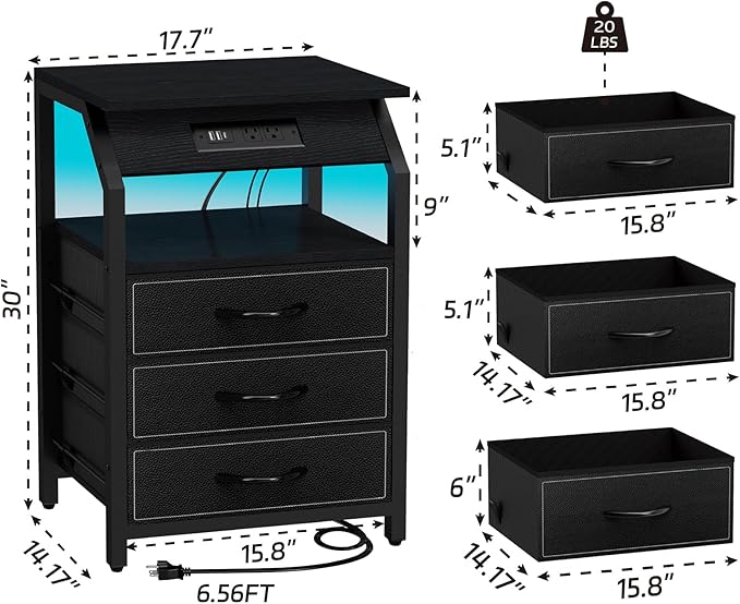 End Tables Set of 2, Nightstands - Image 3