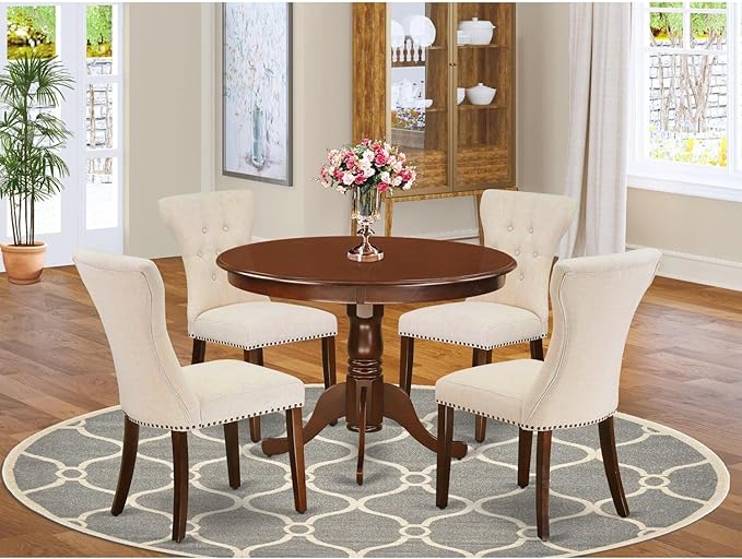East West Furniture HLGA5-MAH-32 5 Piece Dining Room Furniture Set Includes a - Image 7