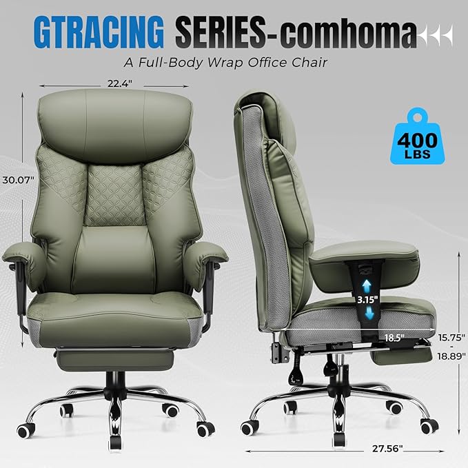GTRACING Big and Tall Office Chair 400LBS Wide Ergonomic Gaming Chair - Image 3
