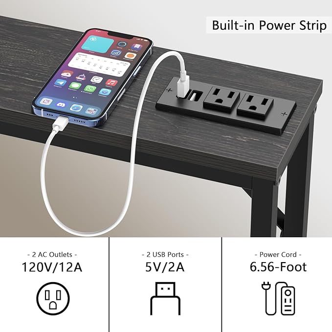 Tohomeor 5.9" Skinny Behind Sofa Console Table - Image 8