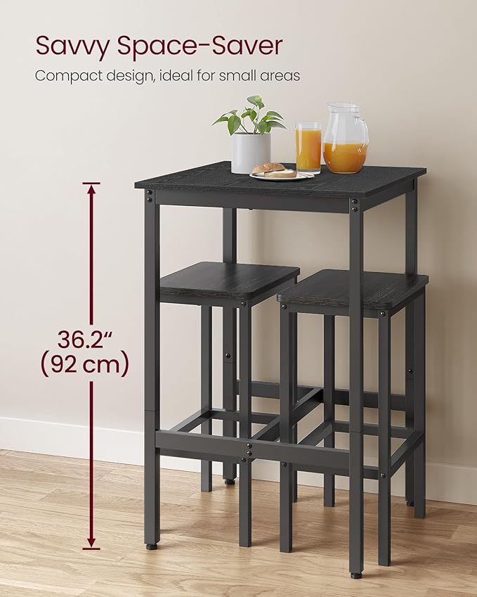 VASAGLE Bar Table, Small Kitchen Dining Table, High Top Pub Table, Height - Image 5