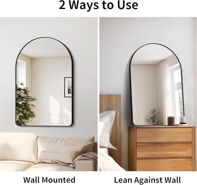 FORBATH Arched Bathroom Mirror 24x36 Inch, Bathroom Mirror Wall Mounted Modern - Image 5