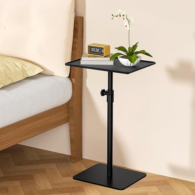 RCHYFEED Metal End Table, Height Adjustable Side Tables Living Room, Small Side - Image 8