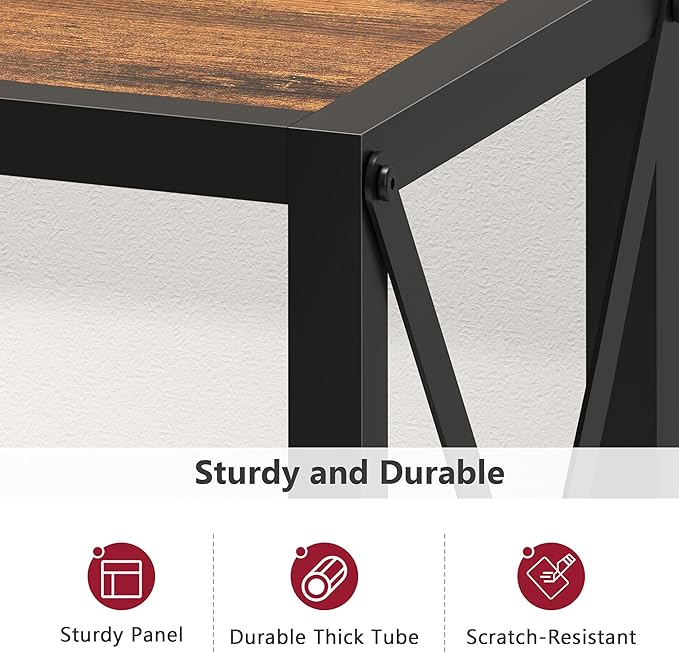 Tajsoon Console Table 41.8”, 2-Tier Industrial Entryway Table, Narrow Entrance - Image 4