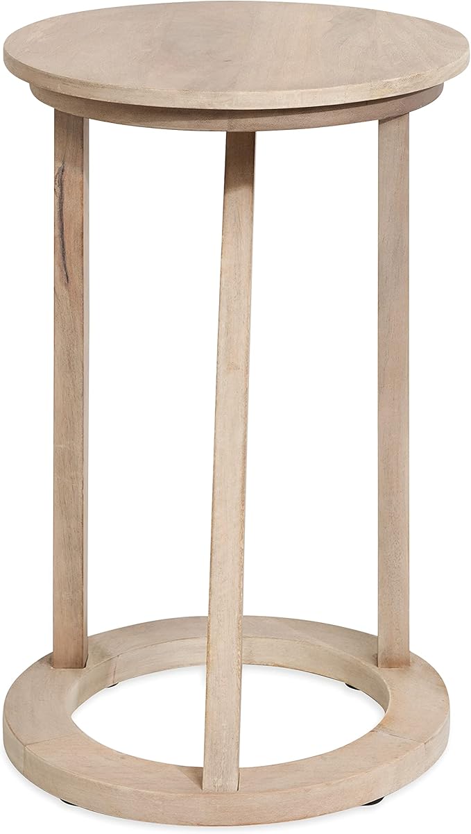 Kate and Laurel Aja Modern Round Side Table, Decorative Modern Geometric Wood - Image 5