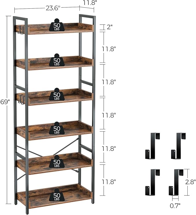 Rolanstar Bookshelf 6 Tier - Image 3