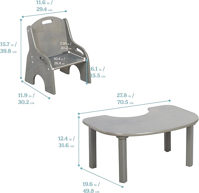 ECR4Kids Little Learner Table and Chair Set, Kids Furniture - Image 2
