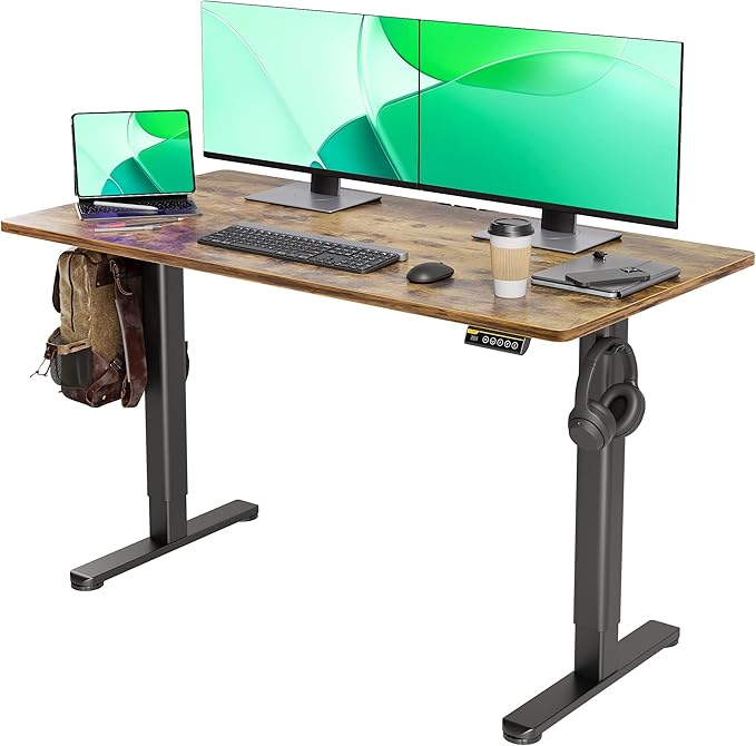 Claiks Electric Standing Desk, Adjustable Height Stand up Desk, 55x24 Inches by CLAIKS