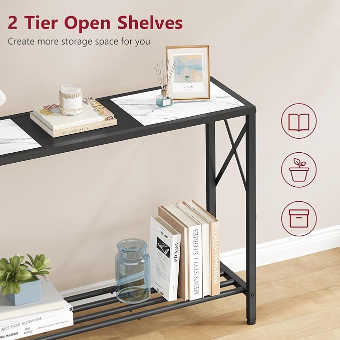 Tajsoon Console Table 41.8”, 2-Tier Entryway Table, Narrow Sofa Table - Image 4