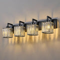 Modern Crystal Bathroom Vanity Light 4-Lights Black Modern Crystal Wall Lamp by FDPBY