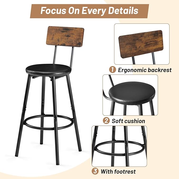 Dining Table Set for 6, 7-Piece Bar Table Set, Kitchen Table and Chairs - Image 4