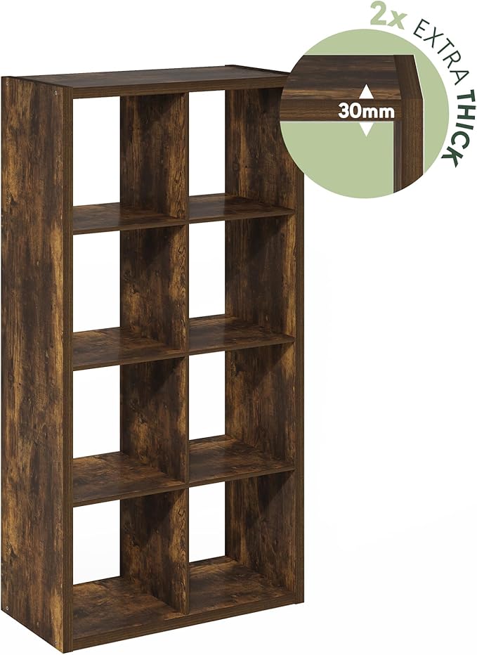 Furinno Cubicle Open Back Decorative Cube Storage Organizer, Amber Pine - Image 5