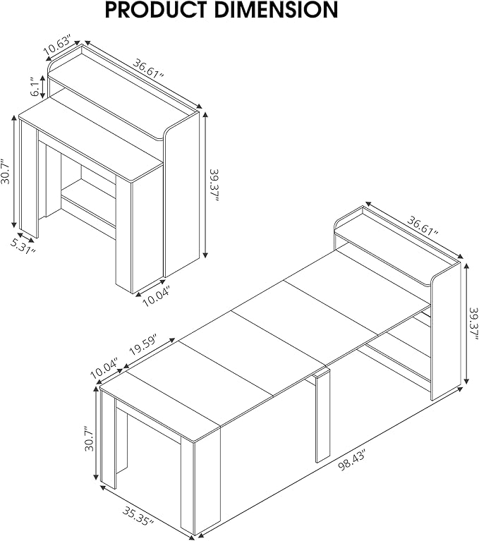 Expandable Dining Table, Convertible Table - Image 3