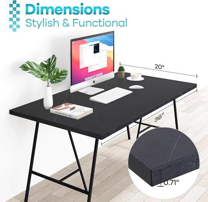 Kaboon Universal Tabletop 36 x20, Solid One-Piece Melamine Table Top, Double - Image 4