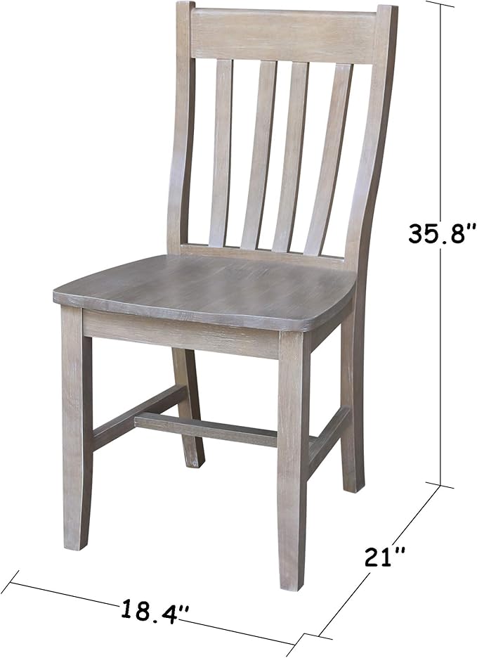 International Concepts Set of Two Cafe Dining Chairs, Washed Gray Taupe - Image 3