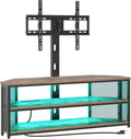 Rolanstar TV Stand with Mount and Power Outlet, Swivel TV Stand Mount with LED by Rolanstar