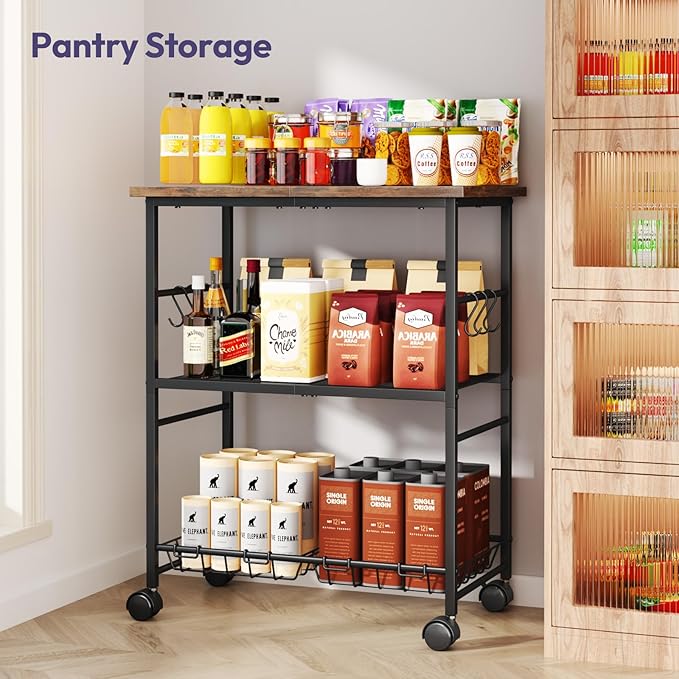 SWTYMIKI Rolling Kitchen Microwave Cart - Image 5