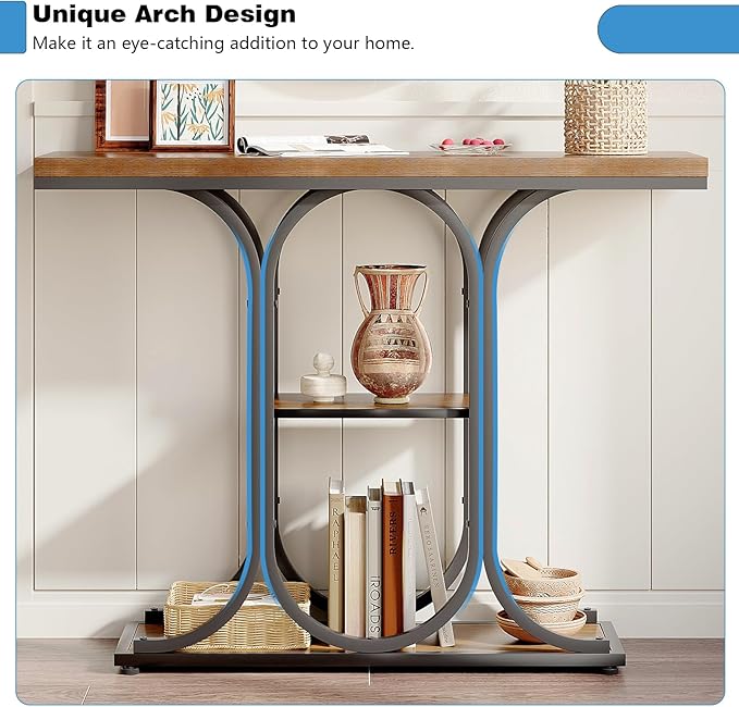 GiftGo Narrow Console Table for Entryway Industrial Sofa Table Behind Couch - Image 6