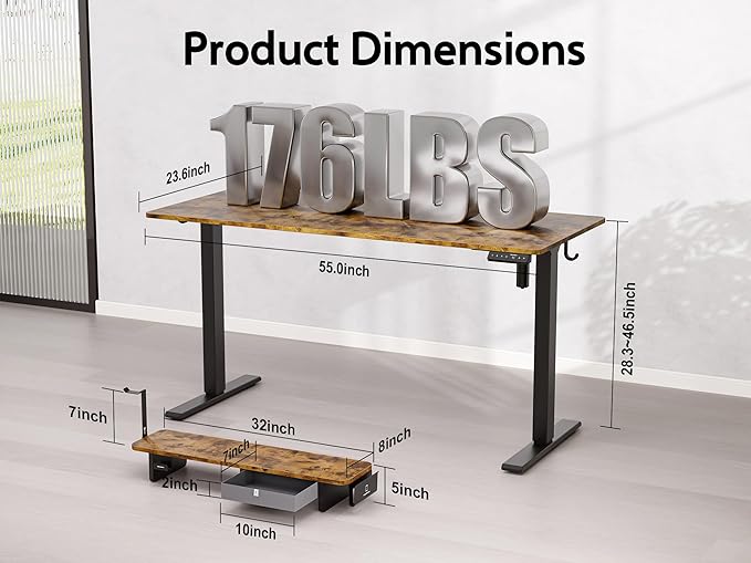 55x24 Inches Electric Standing Desk - Image 3