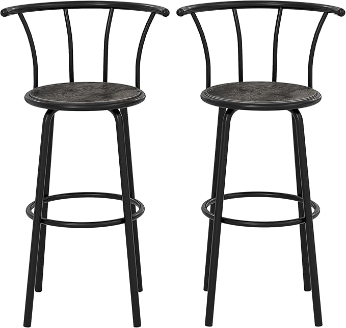 VECELO Bar Stools Set of 2, Swivel Counter Stools - Image 8