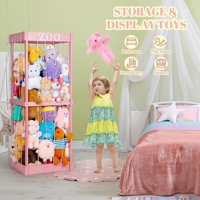 Trycooling Stuffed Animal Zoo Stuffed Animal Storage Wood Plushie Storage - Image 6
