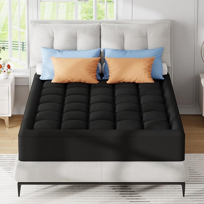 ELEMUSE 3 Inch Dual Layer Memory Foam Mattress Topper King, 2 Inch Cooling Gel - Image 9