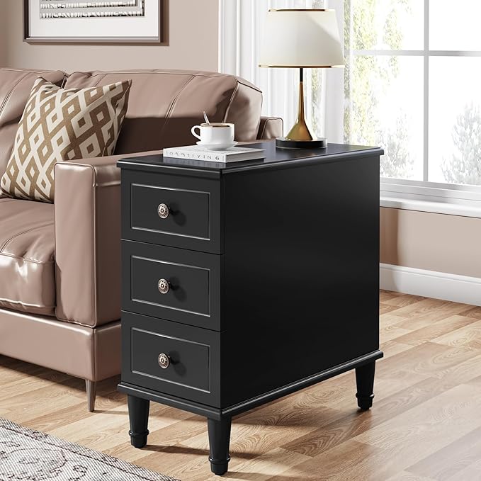 Tribesigns Solid Wood End Table, Fully Assembled Narrow Side Table by Tribesigns