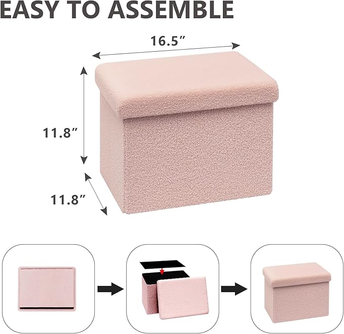 16.5 Folding Storage Ottoman Cube - Image 3