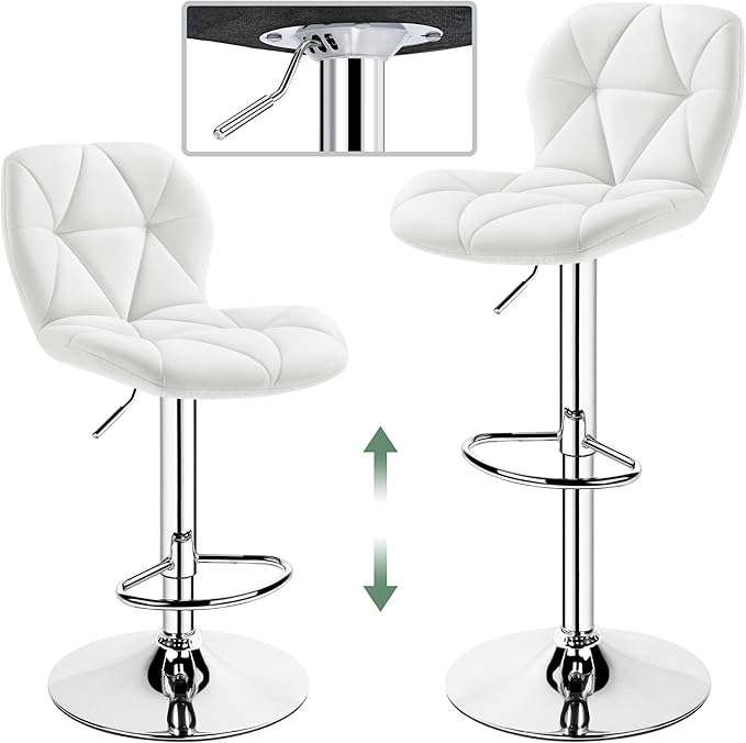 Yaheetech Bar Stools Set of 4, Adjustable PU Leather Swivel Barstools, Modern - Image 7