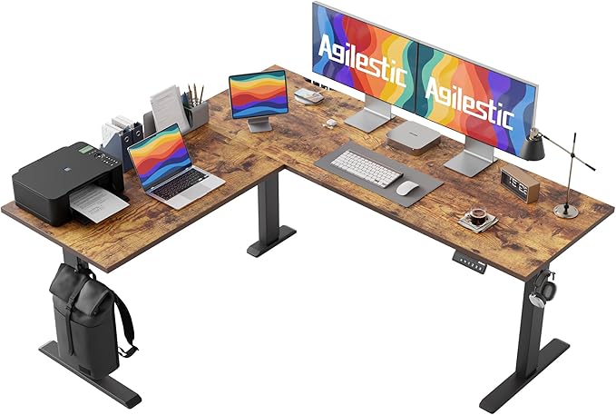 Agilestic 63 x 55 Inch L Shaped Standing Desk Adjustable Height, Corner by Agilestic