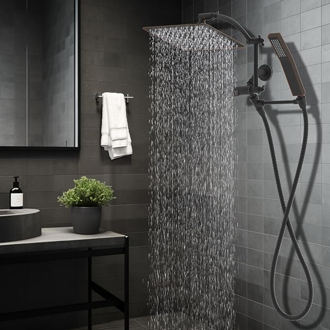Hibbent All Metal 10'' Rainfall Shower Head, Shower Head Combo, High Pressure - Image 7