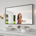 Koonmi Bathroom Mirror 30x50 Black Bathroom Wall-Mounted Mirrors, Modern Vanity by KOONMI