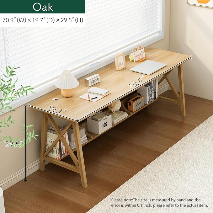 Extra Long Desk with Bookshelf - Image 5