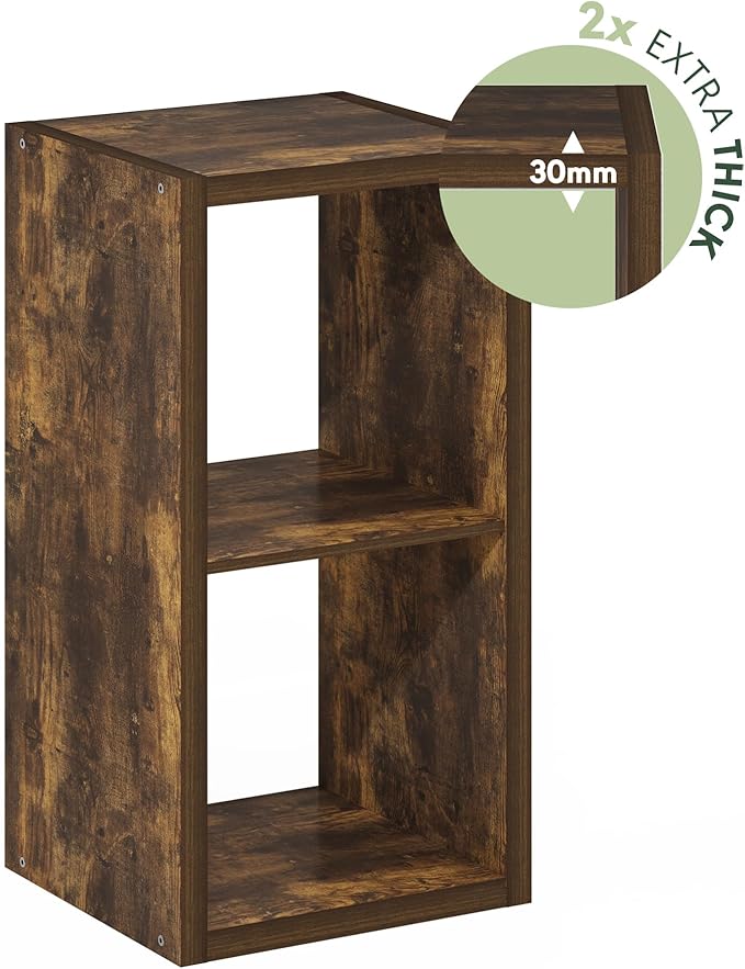 Furinno Cubicle Open Back Decorative Cube Storage Organizer, Amber Pine - Image 5