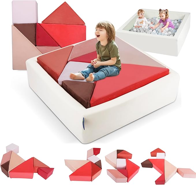 Kids Play Sofa, Tangram Square Puzzles Couch Furniture, Modular Kids Play by HeyPappy