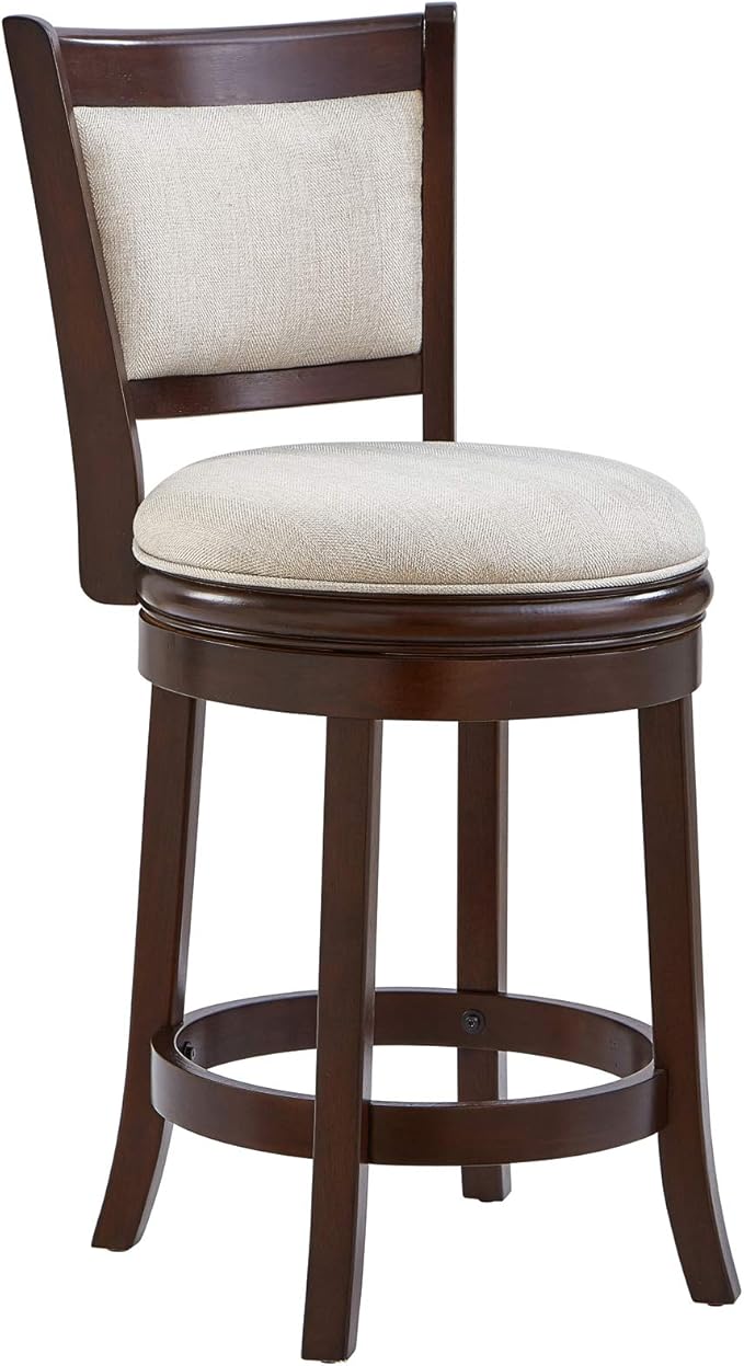 Ball & Cast Swivel Barstool Upholstered Counter Stool 24 inch Kitchen Wooden by BallCast