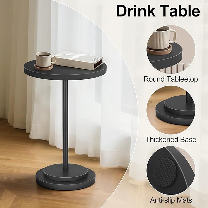 Drink Table, Small Pedestal Side Tables - Image 3