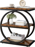IBUYKE Narrow End Table with 3 Storage Shelves, Industrial Sofa Side Table by IBUYKE